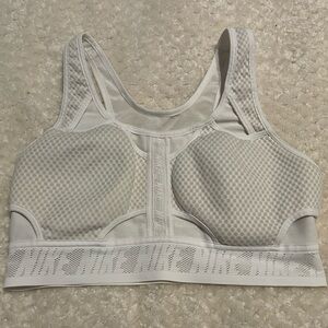 Nike White Swoosh UltraBreathe Sports Bra